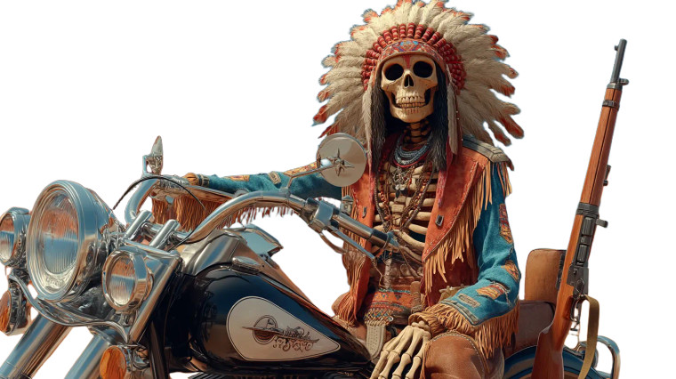 Skeleton Warrior Biker Vinyl Car Decal Sticker – Waterproof & UV-Resistant 5.4