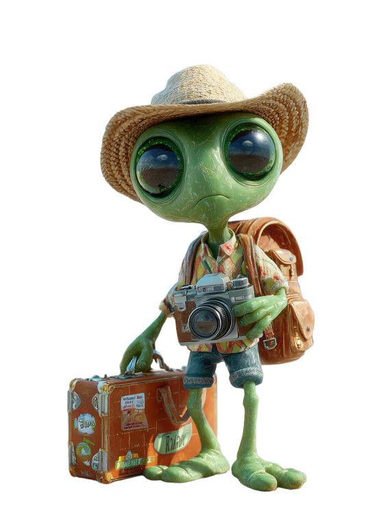 Alien Tourist V2 Vinyl Car Decal Sticker – Waterproof & UV-Resistant 4.1066666666666665"