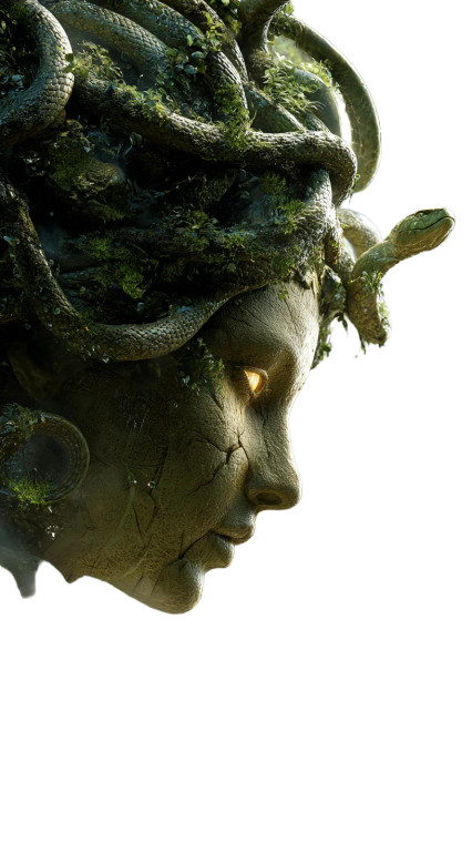 Ancient Medusa Awakening Vinyl Car Decal Sticker – Waterproof & UV-Resistant 9.706666666666667"