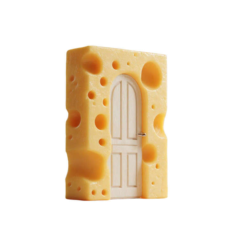 Cheese Door Vinyl Car Decal Sticker – Waterproof & UV-Resistant 3.4133333333333336"
