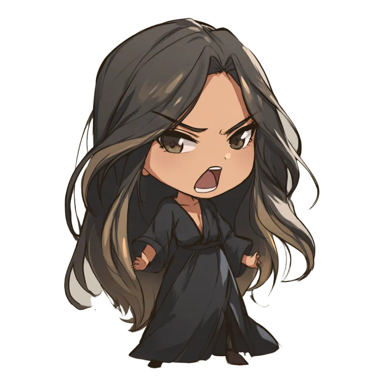 Angry Chibi Ananya Vinyl Car Decal Sticker – Waterproof & UV-Resistant 3.4133333333333336"