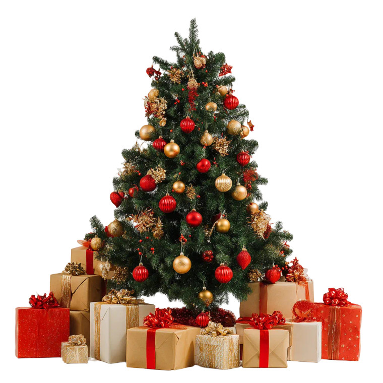 Decorated Christmas Tree V2 Vinyl Car Decal Sticker – Waterproof & UV-Resistant 3.4133333333333336"