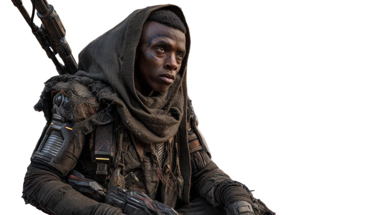 African Techno-Wasteland Survivor Vinyl Car Decal Sticker – Waterproof & UV-Resistant 2.72"