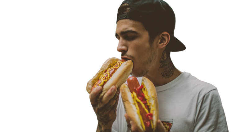 Hotdog Eater Vinyl Car Decal Sticker – Waterproof & UV-Resistant 2.72"
