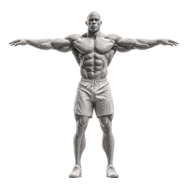 Muscular Clay Man Vinyl Car Decal Sticker – Waterproof & UV-Resistant 3.4133333333333336"