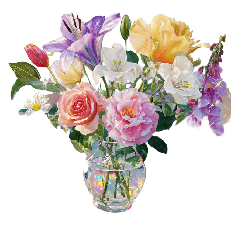 Dreamy Glass Flowers Vinyl Car Decal Sticker – Waterproof & UV-Resistant 3.4133333333333336"
