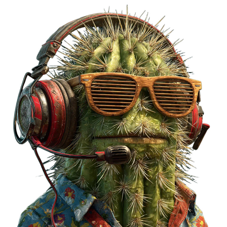 Gaming Cactus Character Vinyl Car Decal Sticker – Waterproof & UV-Resistant 6.826666666666667"