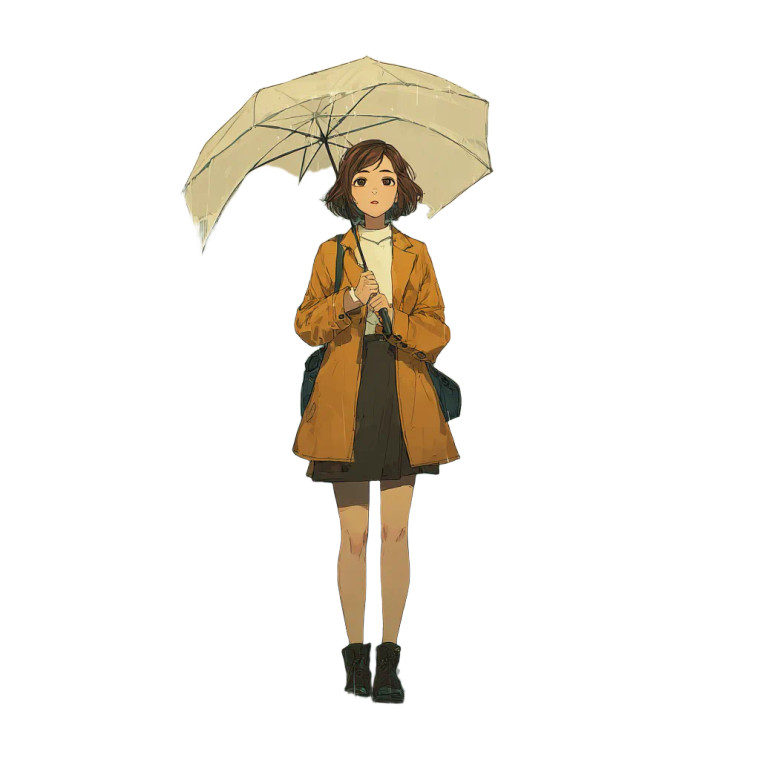 Umbrella In Rain Vinyl Car Decal Sticker – Waterproof & UV-Resistant 6.826666666666667"