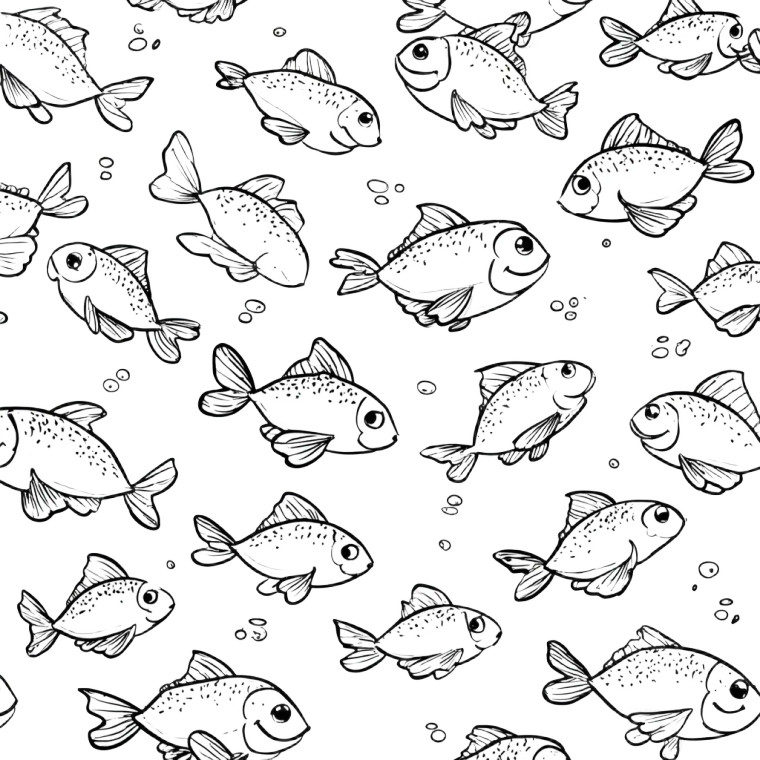 Smiling Fish Coloring Vinyl Car Decal Sticker – Waterproof & UV-Resistant 3.4133333333333336"