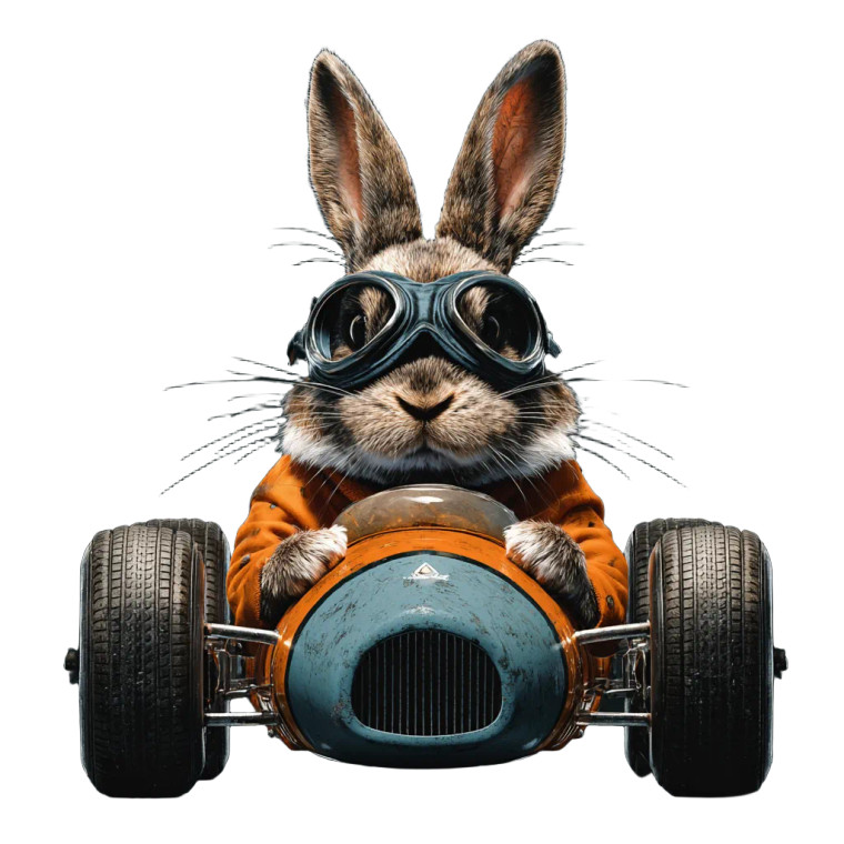 Racing Rabbit V2 Vinyl Car Decal Sticker – Waterproof & UV-Resistant 6.826666666666667"
