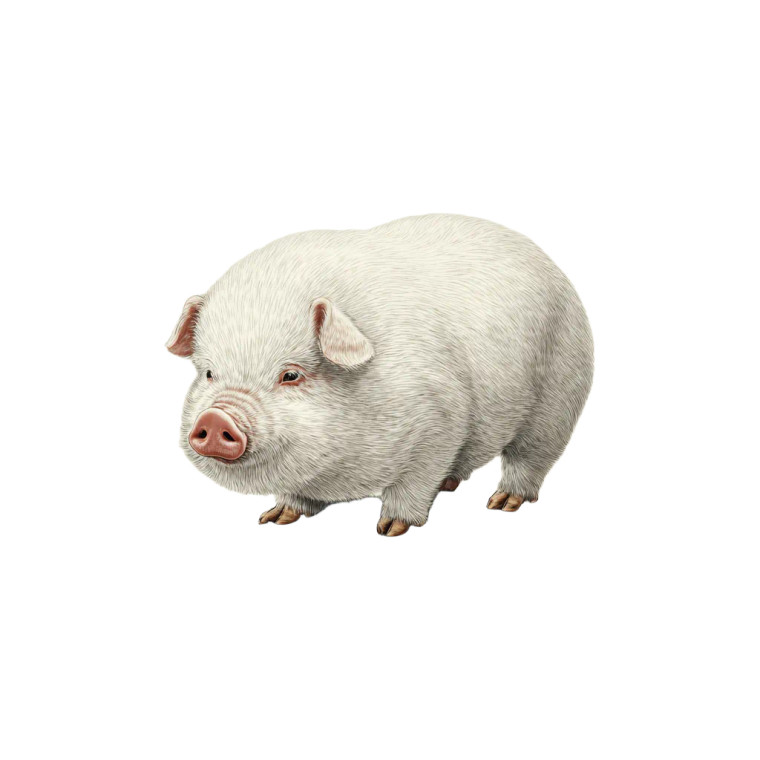 Cute White Pig Vinyl Car Decal Sticker – Waterproof & UV-Resistant 3.4133333333333336"