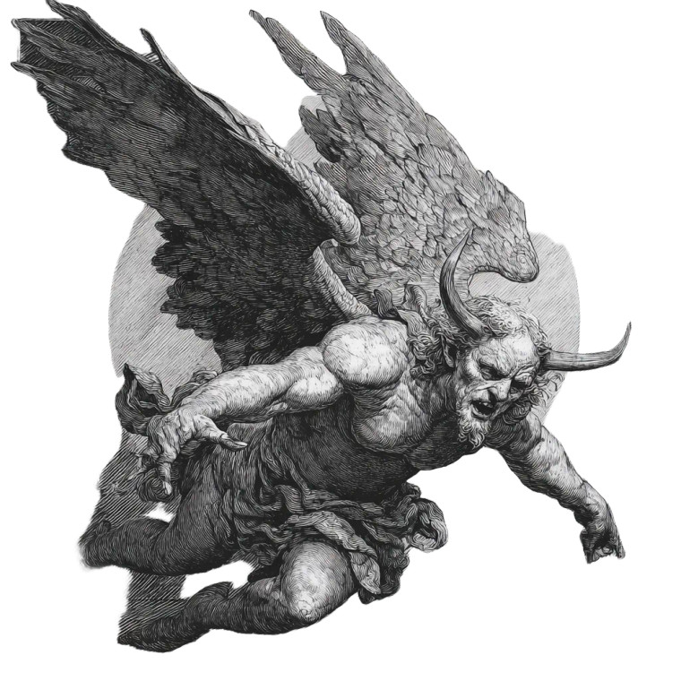 Fallen Angel Etching Vinyl Car Decal Sticker – Waterproof & UV-Resistant 3.4133333333333336"