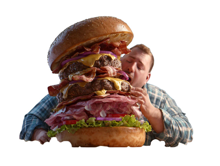 Huge Burger Feast Vinyl Car Decal Sticker – Waterproof & UV-Resistant 3.0933333333333333"