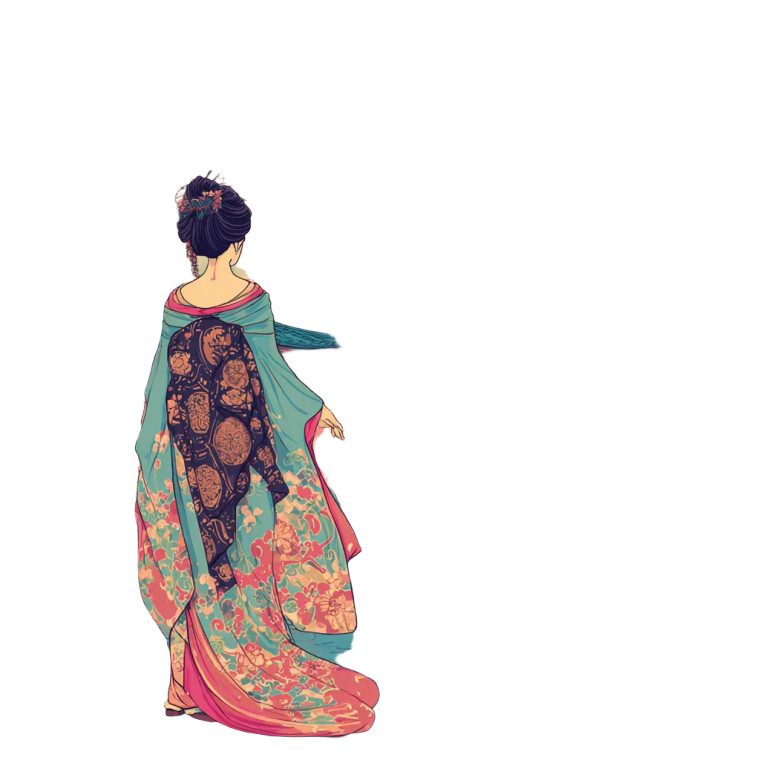 Elegant Geisha Stroll Vinyl Car Decal Sticker – Waterproof & UV-Resistant 6.826666666666667"