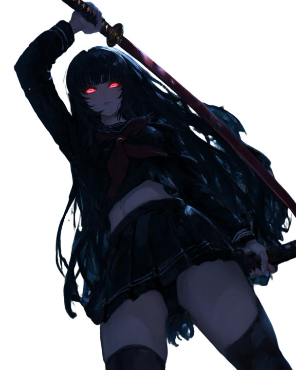 Anime Swordswoman V7 Vinyl Car Decal Sticker – Waterproof & UV-Resistant 8.0"