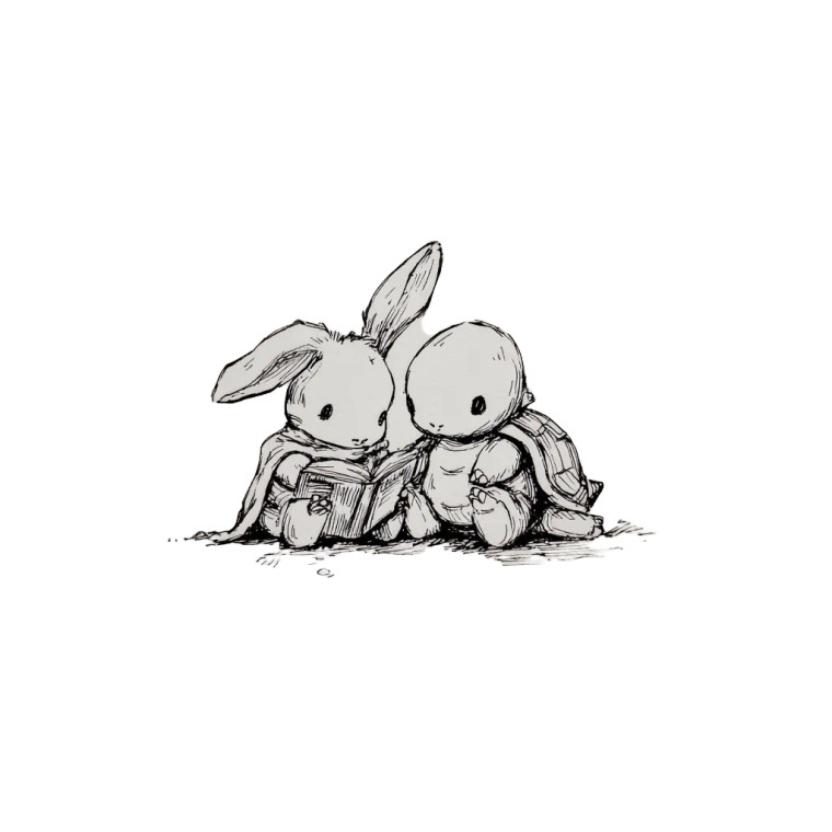 Bunny And Turtle Vinyl Car Decal Sticker – Waterproof & UV-Resistant 6.826666666666667"