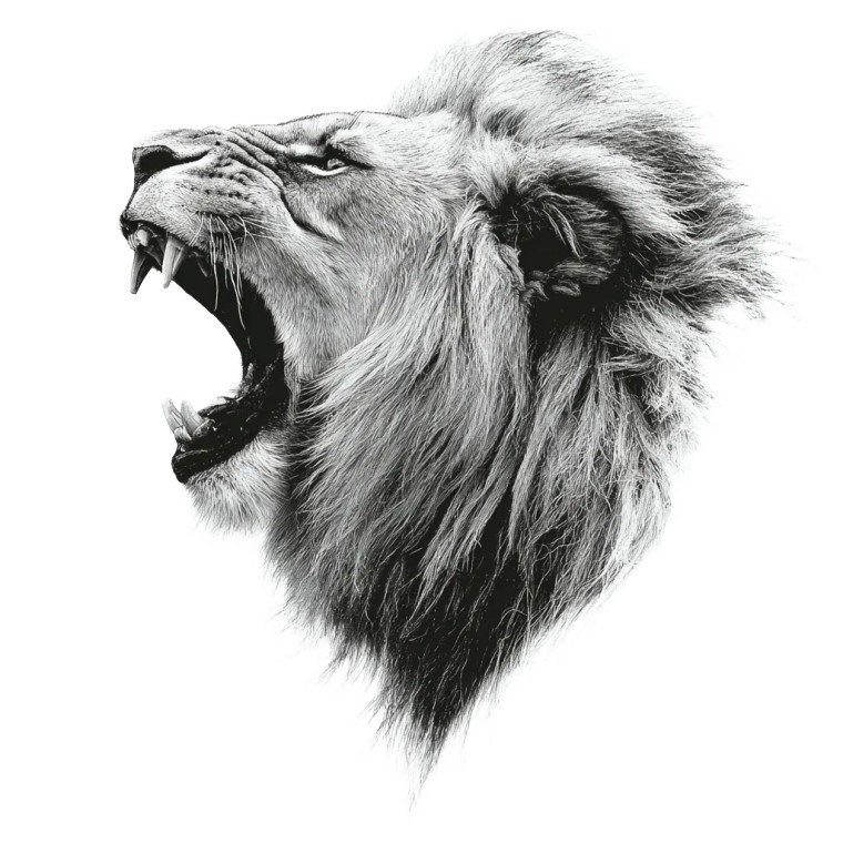 Lion Head Tattoo V2 Vinyl Car Decal Sticker – Waterproof & UV-Resistant 3.4133333333333336"