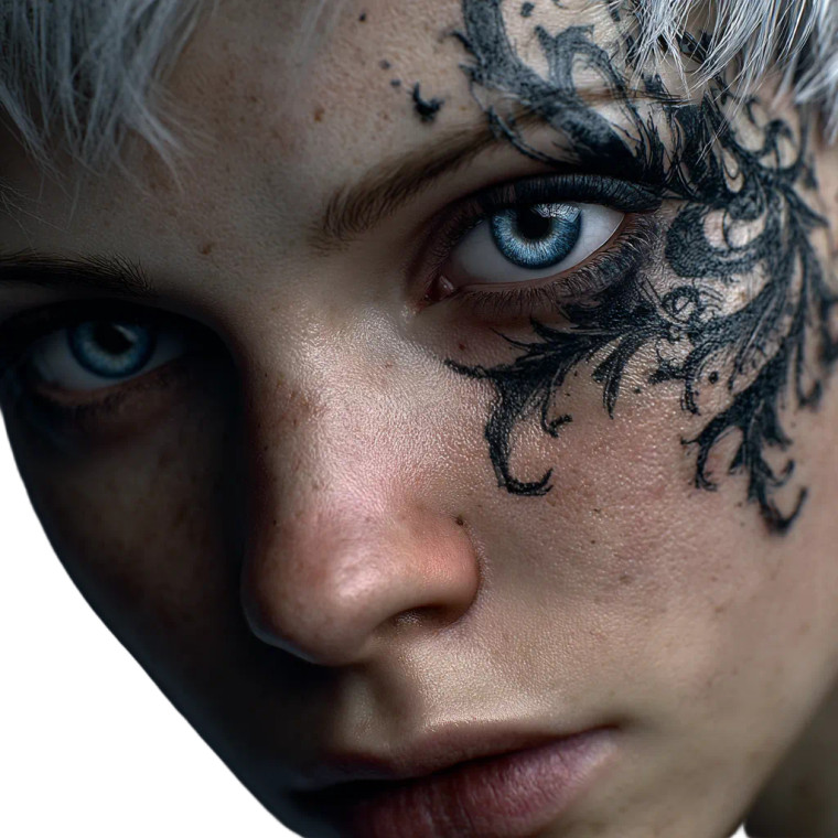 Fantasy White-Haired Woman V4 Vinyl Car Decal Sticker – Waterproof & UV-Resistant 3.4133333333333336"