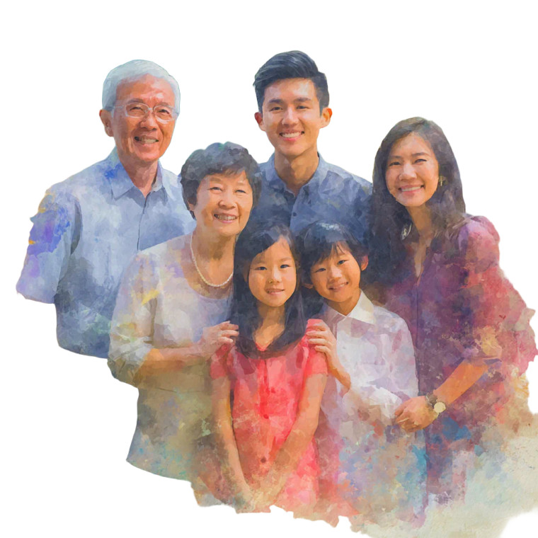 Asian Family Portrait V2 Vinyl Car Decal Sticker – Waterproof & UV-Resistant 3.4133333333333336"