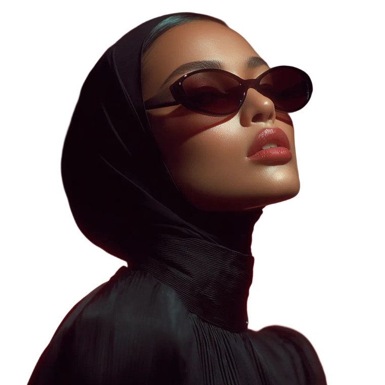 Hijab Fashion Portrait Vinyl Car Decal Sticker – Waterproof & UV-Resistant 3.4133333333333336"