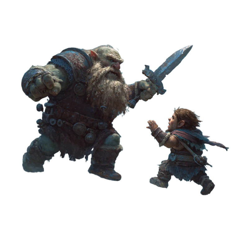 Dwarf Vs Orc Vinyl Car Decal Sticker – Waterproof & UV-Resistant 3.4133333333333336"