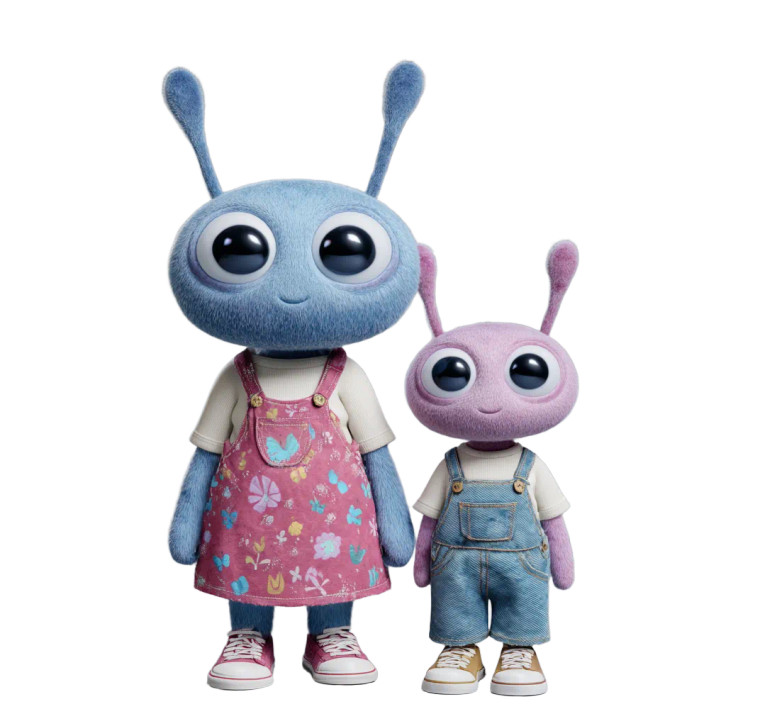 Cute Alien Duo Vinyl Car Decal Sticker – Waterproof & UV-Resistant 3.4133333333333336"