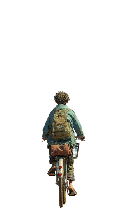 Boy On Bicycle V4 Vinyl Car Decal Sticker – Waterproof & UV-Resistant 4.8533333333333335"