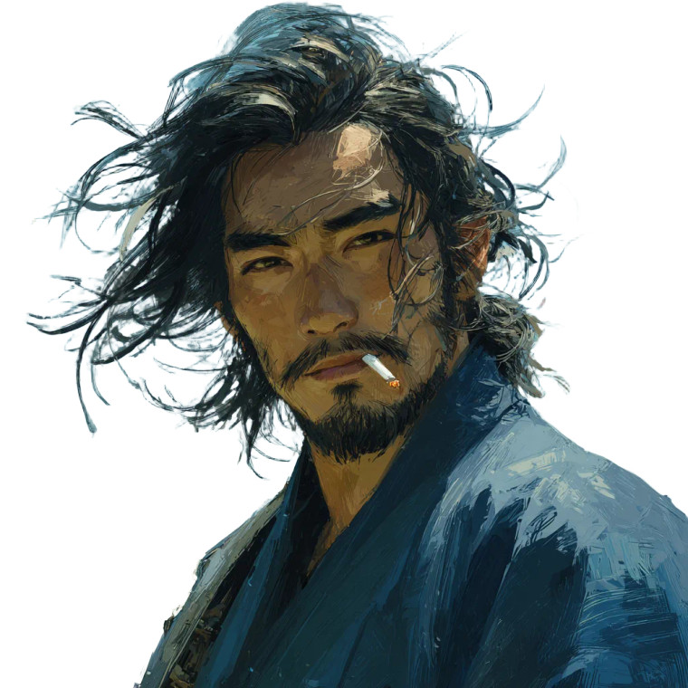 Samurai Portrait V41 Vinyl Car Decal Sticker – Waterproof & UV-Resistant 3.4133333333333336"