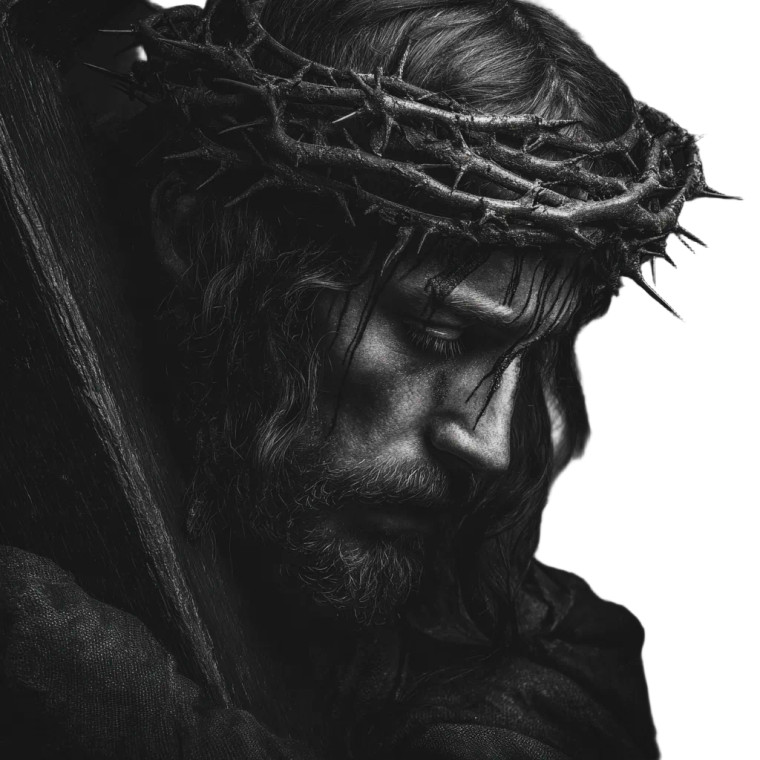 Jesus Bearing Cross Vinyl Car Decal Sticker – Waterproof & UV-Resistant 6.826666666666667"