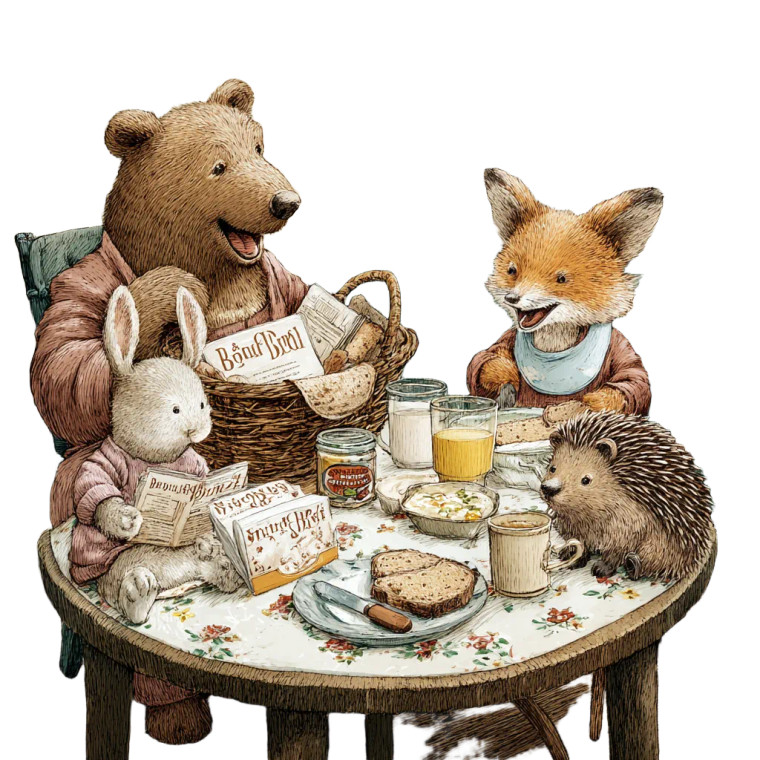 Breakfast With Animals Vinyl Car Decal Sticker – Waterproof & UV-Resistant 3.4133333333333336"