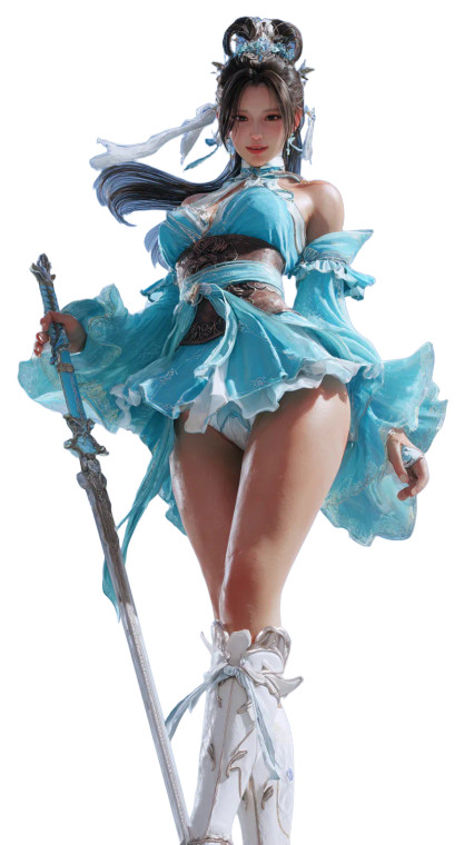 Porcelain Sword Maiden Vinyl Car Decal Sticker – Waterproof & UV-Resistant 4.8533333333333335"
