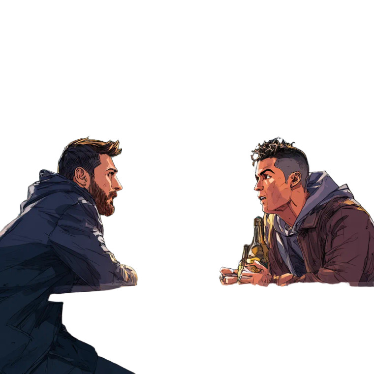 Messi And Ronaldo Vinyl Car Decal Sticker – Waterproof & UV-Resistant 3.4133333333333336"