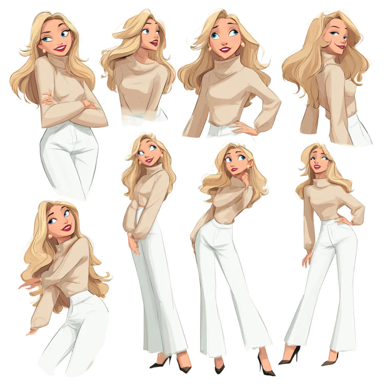 Elegant Cartoon Woman Vinyl Car Decal Sticker – Waterproof & UV-Resistant 3.4133333333333336"