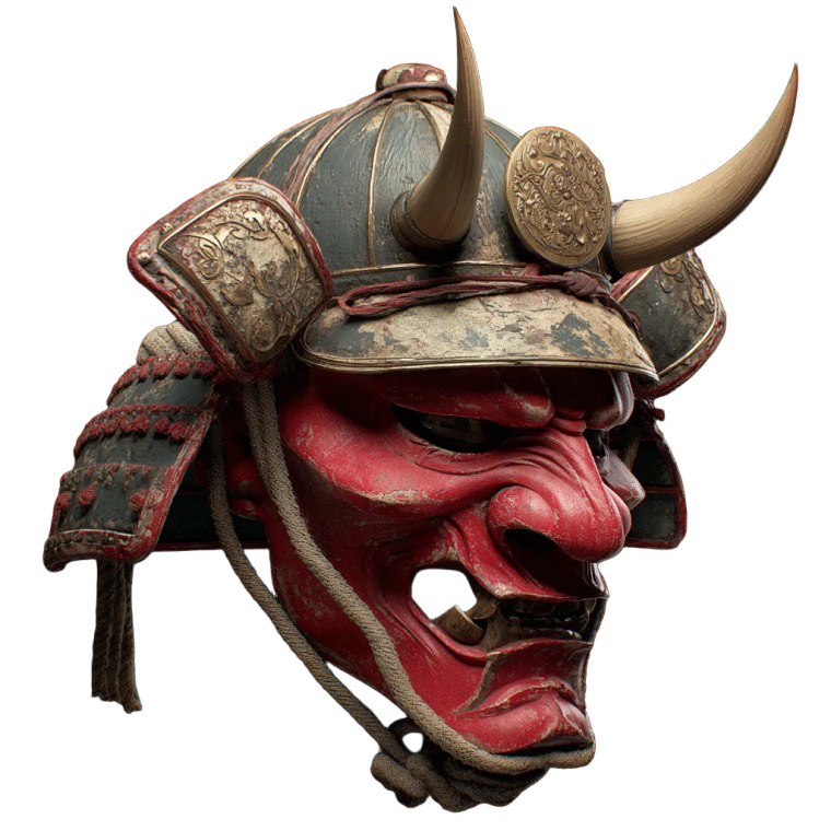 Hannya Mask Samurai V3 Vinyl Car Decal Sticker – Waterproof & UV-Resistant 3.4133333333333336"