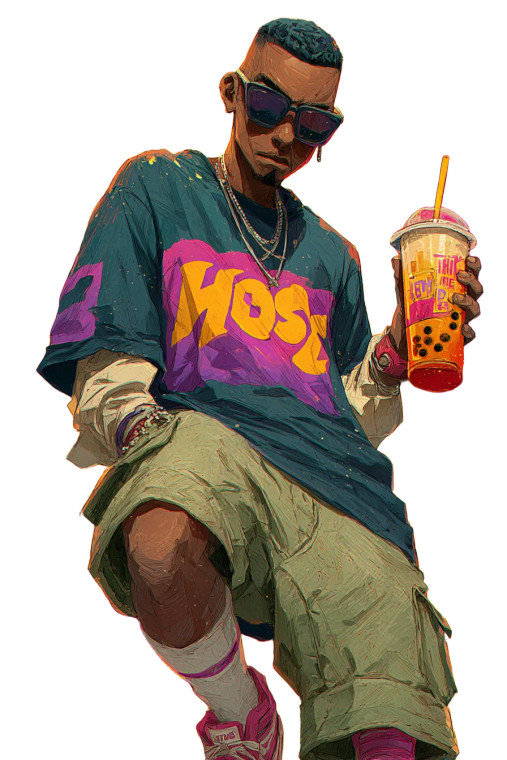 Psychedelic Boba Revenge Vinyl Car Decal Sticker – Waterproof & UV-Resistant 8.96"