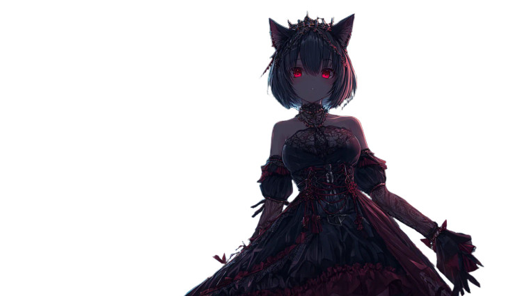 Vampire Cat Girl V3 Vinyl Car Decal Sticker – Waterproof & UV-Resistant 2.72"