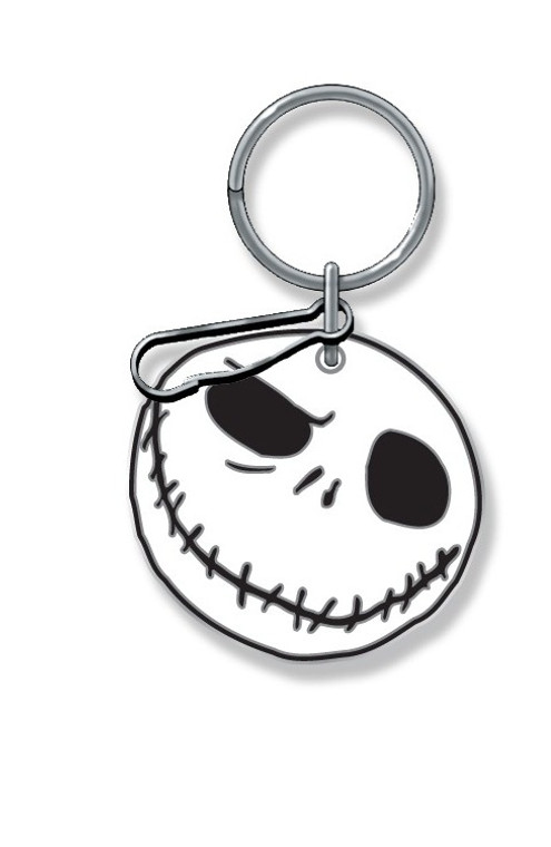 Nightmare Before Christmas Jack Head Key Chain | Die-Cut with Clip | Enamel Finish | Vibrant Colors