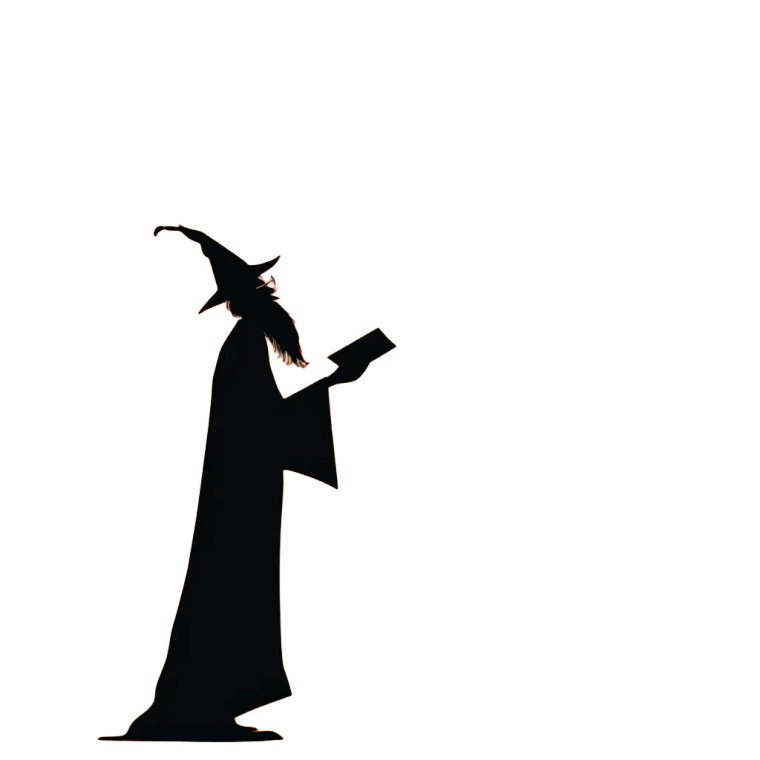 Wizard Reading Silhouette Vinyl Car Decal Sticker – Waterproof & UV-Resistant 3.4133333333333336"