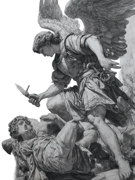 Archangel Vs Lucifer V2 Vinyl Car Decal Sticker – Waterproof & UV-Resistant 4.1066666666666665"