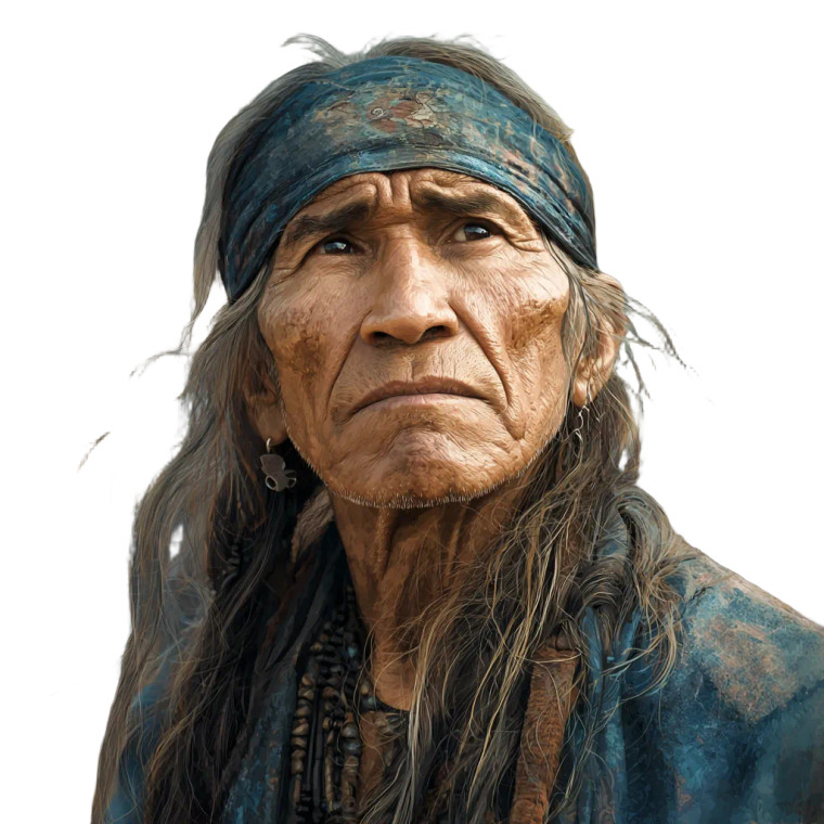 Smiling Native Elder Vinyl Car Decal Sticker – Waterproof & UV-Resistant 3.4133333333333336"
