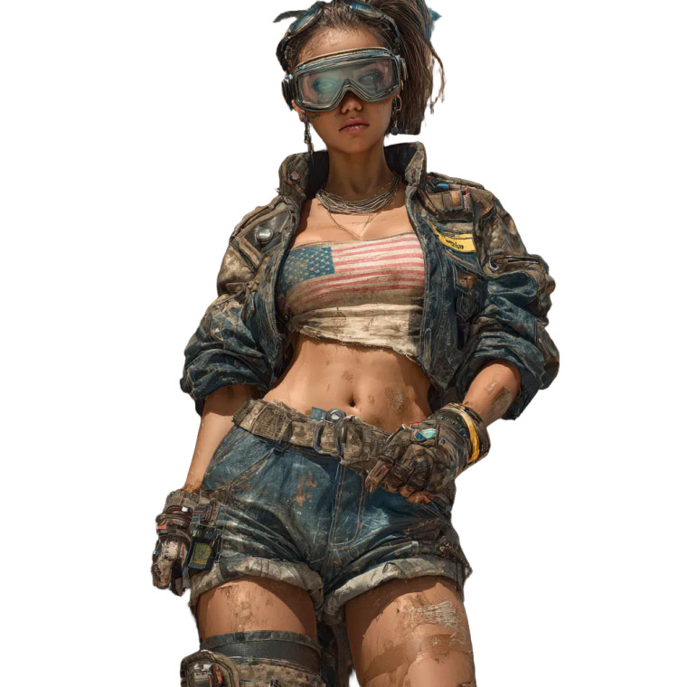 Cyberpunk Mechanic Woman Vinyl Car Decal Sticker – Waterproof & UV-Resistant 3.4133333333333336"