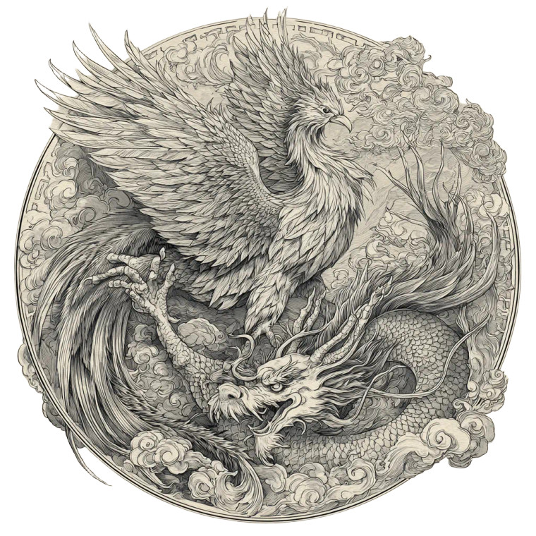 Phoenix Vs Dragon Vinyl Car Decal Sticker – Waterproof & UV-Resistant 6.826666666666667"