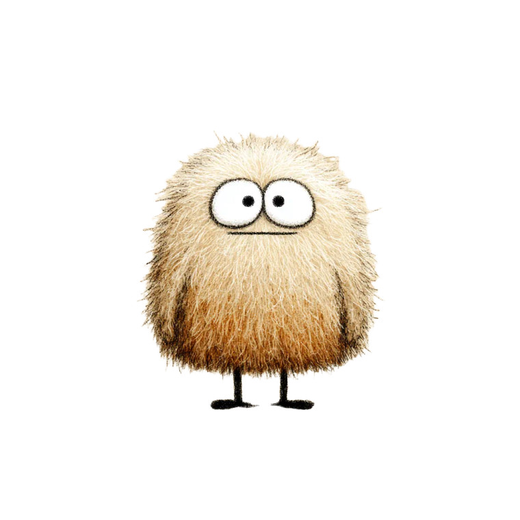Fuzzy Confused Creature Vinyl Car Decal Sticker – Waterproof & UV-Resistant 6.826666666666667"