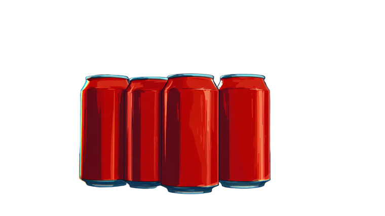 Red Soda Cans V2 Vinyl Car Decal Sticker – Waterproof & UV-Resistant 2.72"