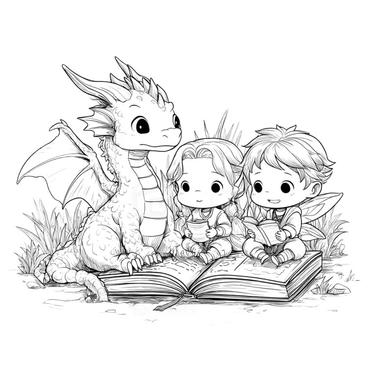 Chibi Dragon Tale Vinyl Car Decal Sticker – Waterproof & UV-Resistant 3.4133333333333336"