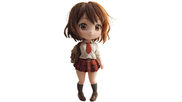 Chibi School Girl V2 Vinyl Car Decal Sticker – Waterproof & UV-Resistant 5.4