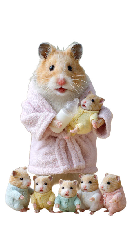 Fluffy Hamster Father Vinyl Car Decal Sticker – Waterproof & UV-Resistant 9.706666666666667"