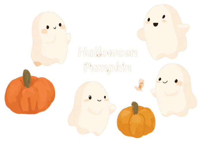 Cute Halloween Ghosts V2 Vinyl Car Decal Sticker – Waterproof & UV-Resistant 2.986666666666667"
