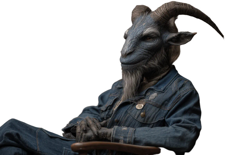 Retired Grey Goatman Vinyl Car Decal Sticker – Waterproof & UV-Resistant 5.97333333333333