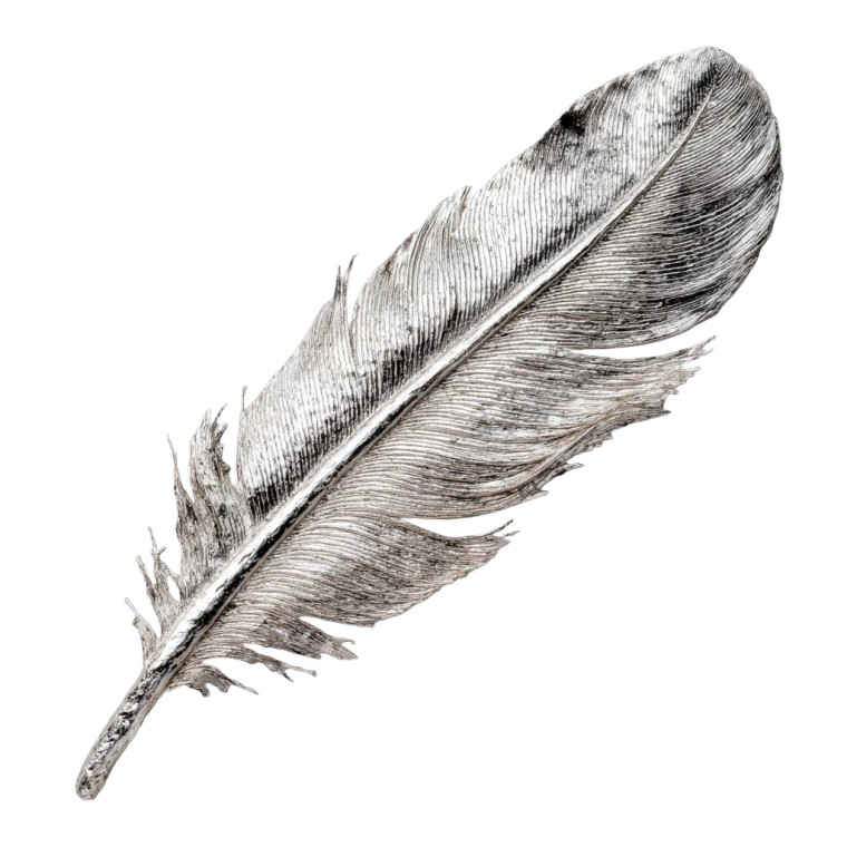Silver Feather Vinyl Car Decal Sticker – Waterproof & UV-Resistant 6.826666666666667"